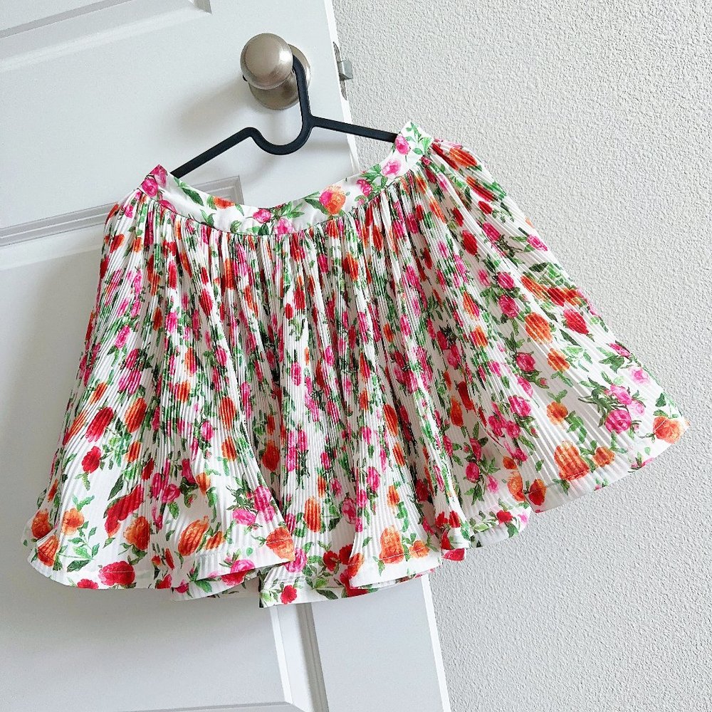 Floral Printed Pleated Skirt Colors Mini Skirts